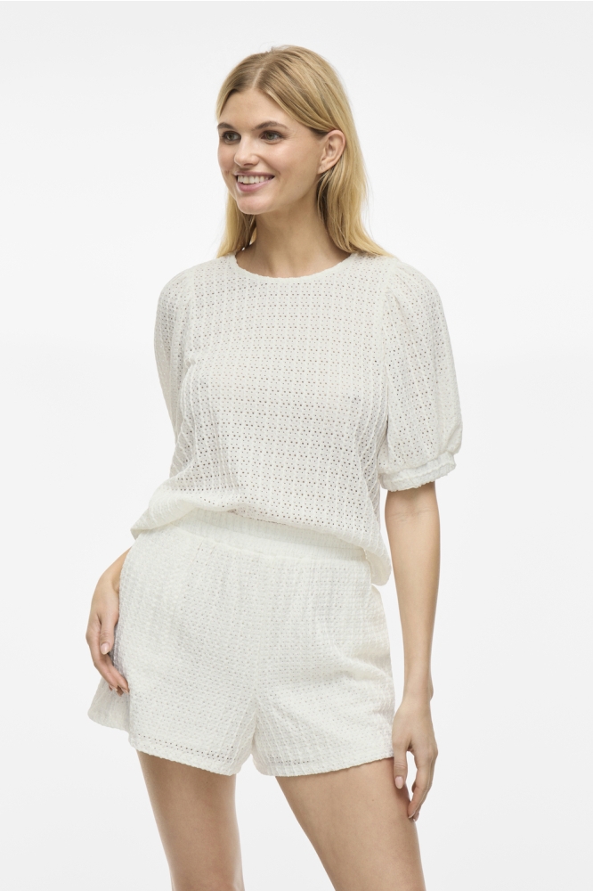 VIMINERA O-NECK 2/4 TOP/TES 14106721 SNOW WHITE